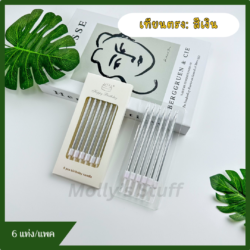 เทียนเคลือบมุก เทียนวันเกิดสีเงิน เทียนแฟนซี